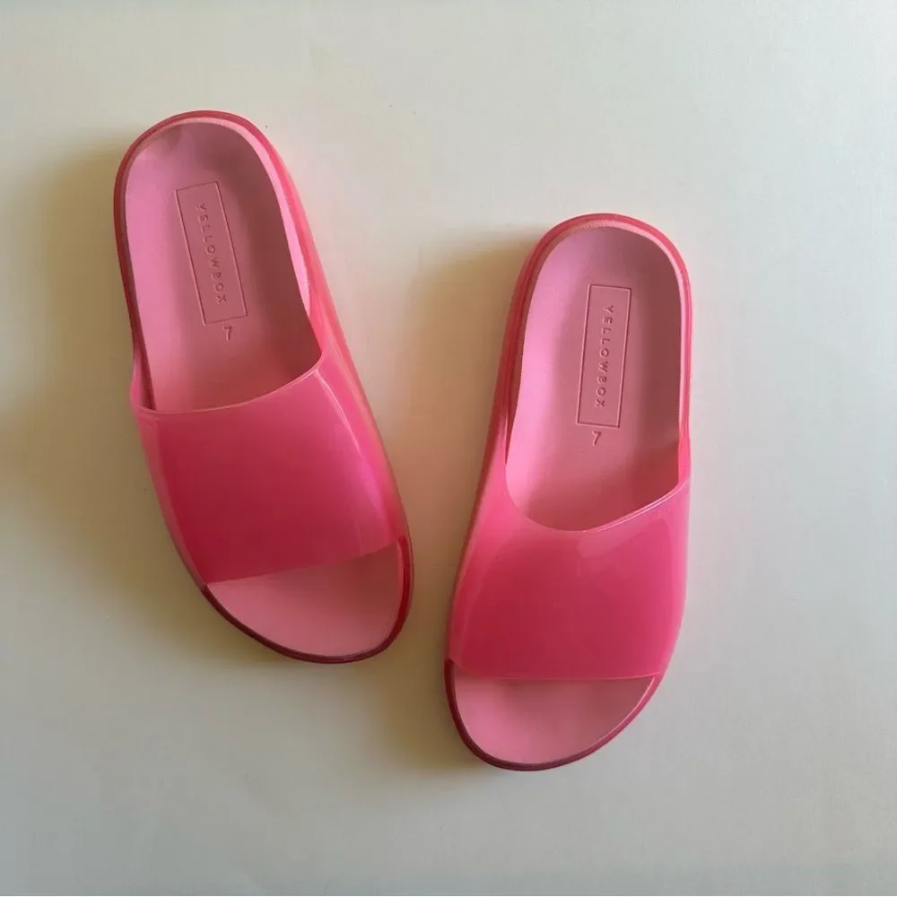 Yellowbox Hot Pink Platform Marana Jelly Slide sandals - Picture 2 of 11